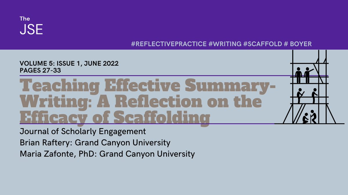 This week we will look back at our last two articles from (June) Volume 5: Issue 1. Great reflective critique outlining the process to scaffold your instruction. Congrats to authors Dr. Maria Zafonte scholarlyengagement.com/administration…
 <a href="/AZ_Zafo/">Maria Zafonte</a> and Brian Raftery <a href="/gcu/">Grand Canyon U</a> <a href="/GCU_FacultyDev/">GCU FacultyDev</a>