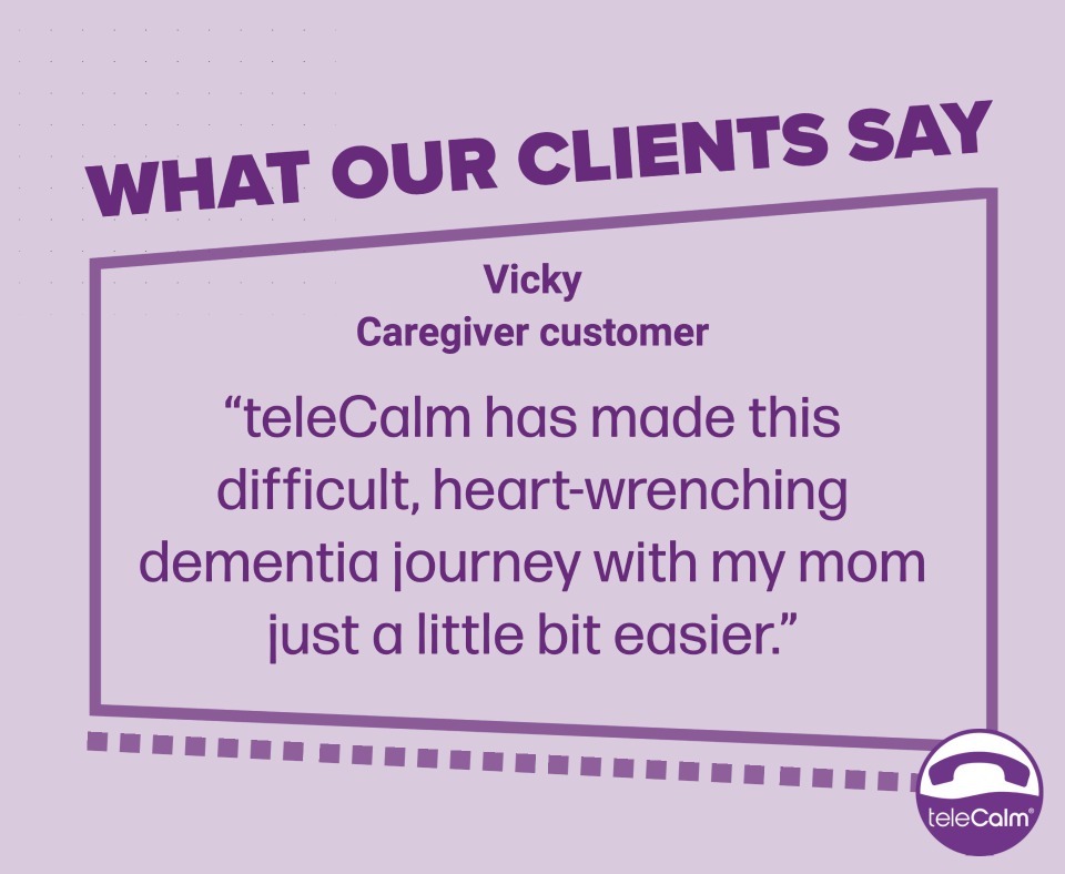 teleCalm's tweet image. "teleCalm has made this ... just a bit easier."
#alzheimerscare #dementiacaregiver #caregiversupport