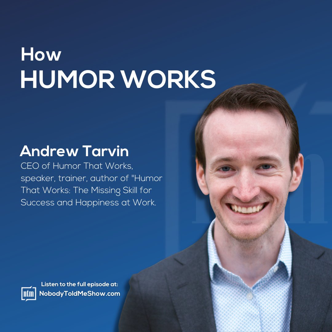nobodytoldmepod's tweet image. We welcome back @drewtarvin, who calls himself "the world’s first humor engineer", teaching people how to get better results while having more fun. ow.ly/lnYG50L5T1s #HumorThatWorks #HappinessatWork