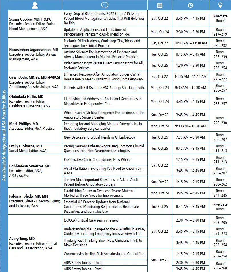 IARS_Journals's tweet photo. Don't miss out on the amazing programming at #ANES22 by IARS Board of Trustees and Anesthesia &amp; Analgesia and A&amp;A Practice Editors.

See you in #NOLA @sgoobie1 @BobbieJeanSwei1 @PalomaToledoMD @emilysharpe @avidan_michael @TawfikLab @barringtonmj @TraumaDinosaur 
@iars360 https://t.co/RTFc7Ubecu