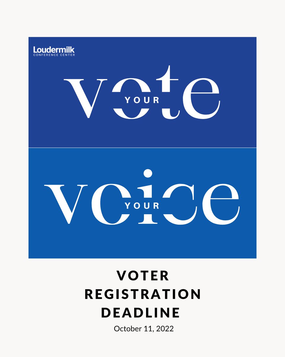 Loudermilk_Ctr's tweet photo. 🍑 Georgia TODAY, October 11th is the last day to register to vote! Check and update your registration NOW 👉 https://t.co/rxrPA92IIf ⁠
⁠
⁠
#voteinorout #protectourvote #vote #georgiavoter https://t.co/0PtlzHv5RV