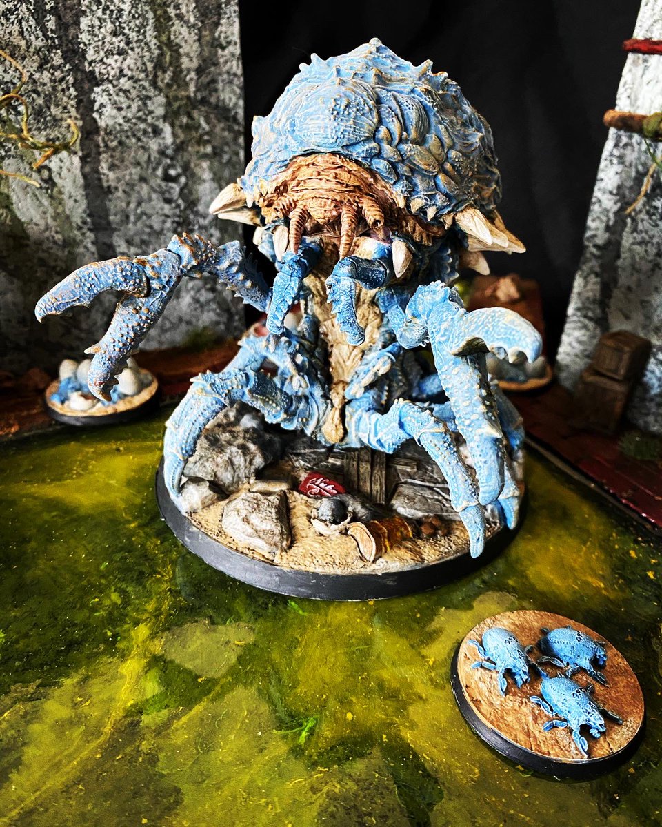 AprilNicoleHill's tweet photo. Last night the wastelanders braved the sewers outside Diamond City and ran into an injured Mirelurk Queen and her nest. 

Would you have stayed to fight? 

Watch what happened now on VOD on @InitiativeOrder Twitch channel! 

#fallout #tabletopcrafting #tabletopminiatures https://t.co/i85LZ8HqB3