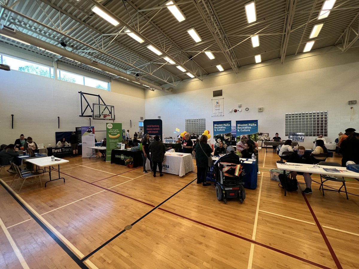 The Mission Job Fair is happening now at the Mission Leisure Centre! Come on down to talk to over 30 local and regional employers! #MissionBC #LocalJobs