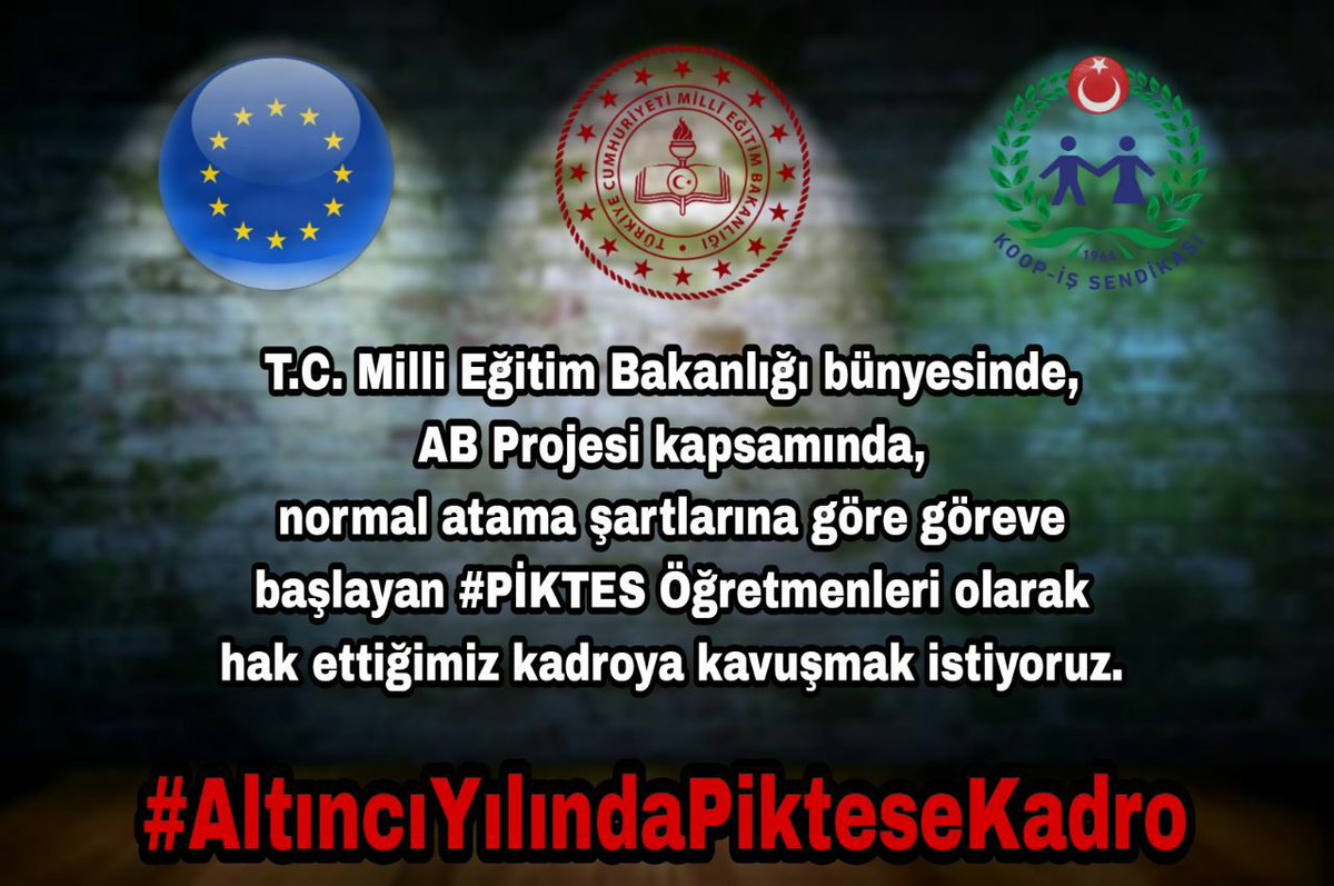 Kamplardan, konteynerlerden, Geçici Eğitim Merkezlerinden sonra okullarda görev yapan PIKTES öğretmenleri #AltıncıYılındaPikteseKadro istiyor,bunu hak ettiğimizi düşünüyoruz
<a href="/RTErdogan/">Recep Tayyip Erdoğan</a>  
<a href="/kilicdarogluk/">Kemal Kılıçdaroğlu</a>
<a href="/dbdevletbahceli/">Devlet Bahçeli</a>
<a href="/Mustafa_Destici/">Mustafa Destici</a>
<a href="/alibabacan/">Ali Babacan</a> 
<a href="/Ahmet_Davutoglu/">Ahmet Davutoğlu</a>
<a href="/meral_aksener/">Meral Akşener</a>