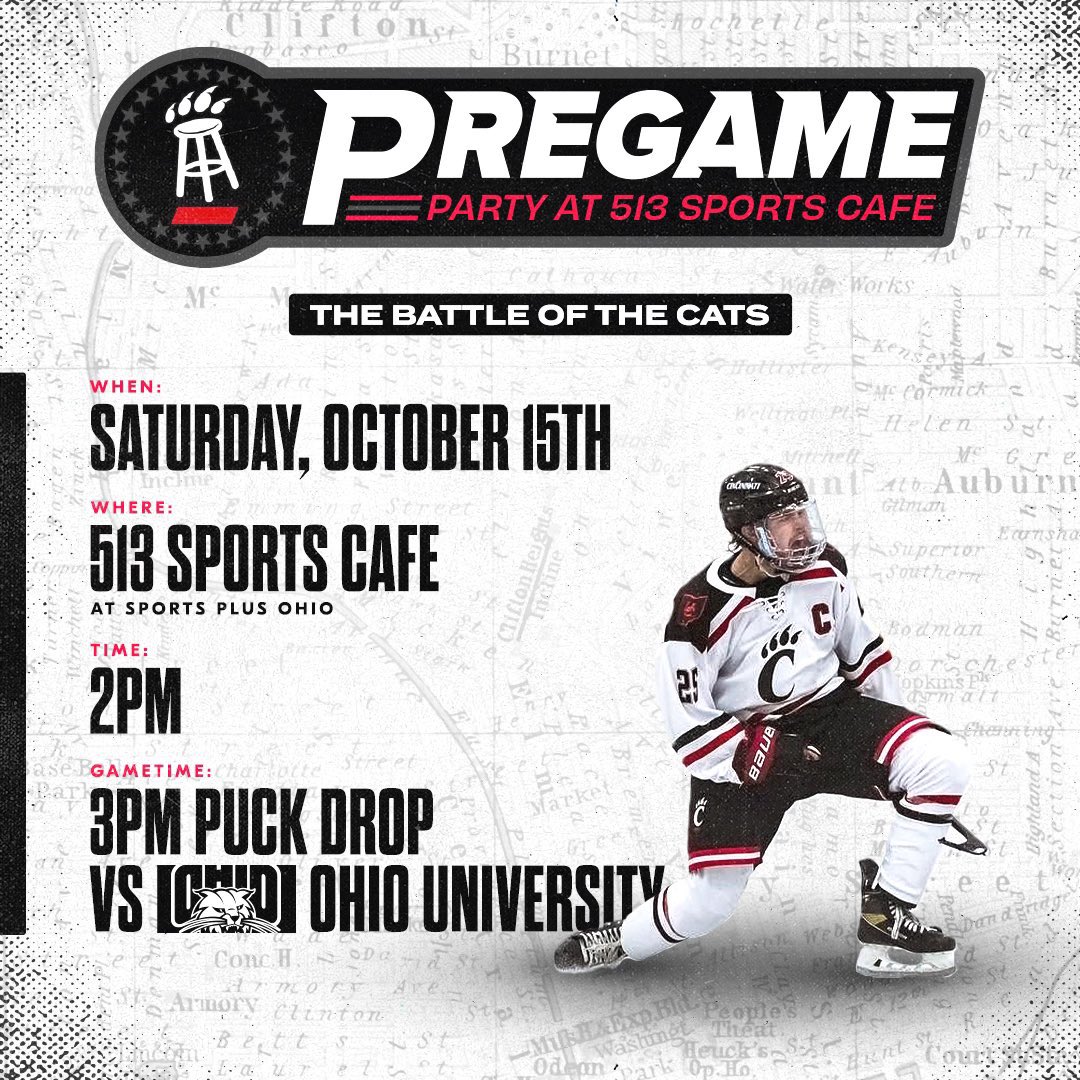 UCBarstool's tweet photo. BARSTOOL CINCY X @UCIceHockey 

No Bearcats football this weekend? 
No problem!!!! Come out THIS SATURDAY to support UC Hockey vs Ohio U

$13 BEER BUCKETS (5 beers) https://t.co/OBdtsbRGv1