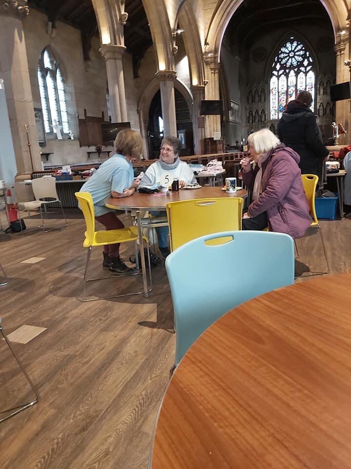 A warm welcoming space awaits you at St James Poolstock. Our cafe is open too serving hot drinks &amp; hot snacks on a pay as you feel basis. You can also access Tom’s Pantry and if you aren’t a member our lovely volunteers will sign you up. It’s simple. We are here to share &amp; care🙏