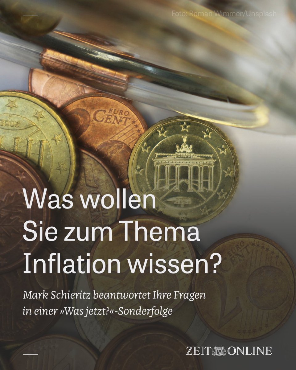 zeitonline's tweet photo. EZB? Leitzins? Hyperinflation? Staatsanleihen? Und gehen die Preise auch irgendwann wieder runter? Schreiben Sie uns Ihre Fragen zum Thema Inflation in die Kommentare oder unter wasjetzt@zeit.de. Eine Auswahl beantworten wir in einem »Was jetzt?«-Spezial mit @schieritz https://t.co/1BRL02f93k