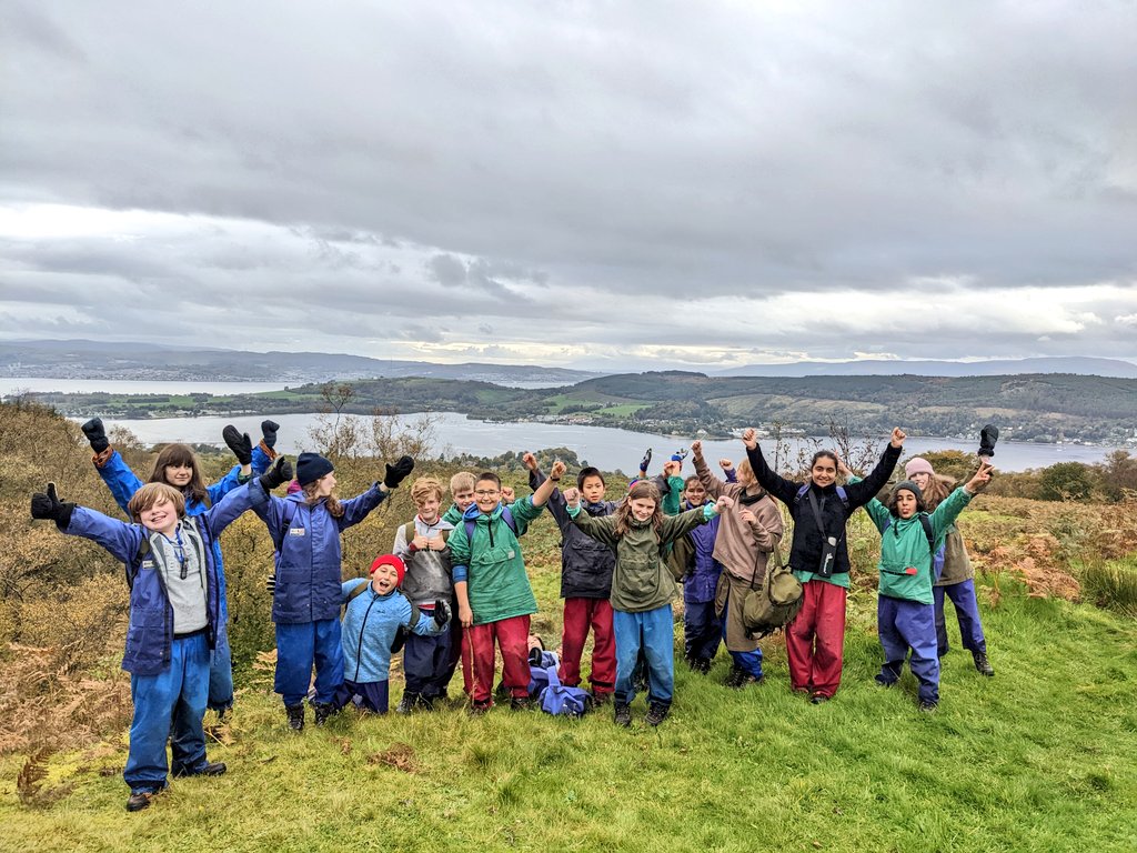 BlairvadachAndy's tweet photo. Day two for @KelvindalePS here @BlairvadachOEC and we teamed up with @BlairvadachRob for a joint ascent of Tom na h Airidh (Knoll of the Shieling)
354 Meters of #topbants wildlife, and some fabulous views over the #clydeestuary 🐾🦋🙌
A massive well done team!💪
#KelvindaleBV22 https://t.co/wJvYPwXgWu