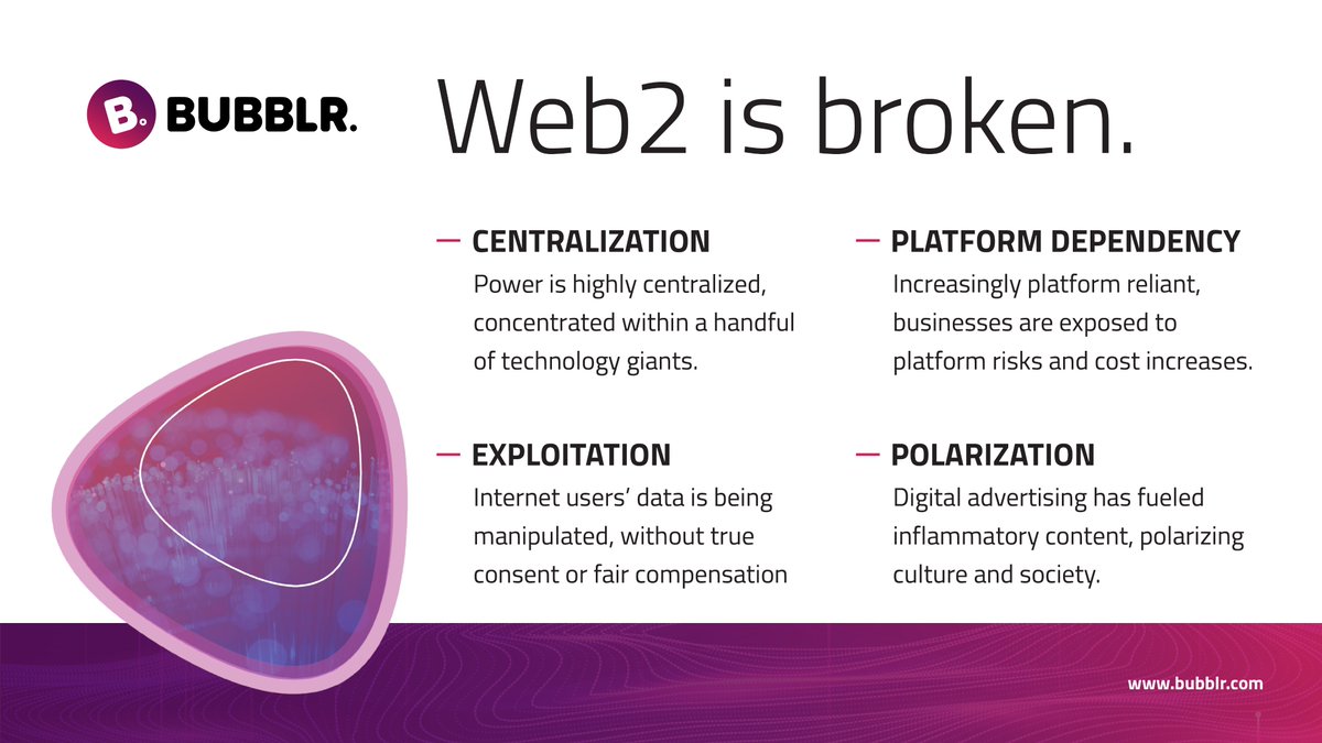 ethicalwebai's tweet image. Imagine a place where personal, portable data, anonymity and #security is sacred. We call it #WebE: The #EthicalWeb... and Bubblr invites you to help build it and change the world. More to come… 
$BBLR #web2 #web3  #equality #bubblr