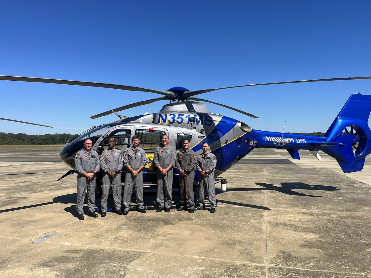 MSHwyPatrol's tweet photo. MSDPS and MHP Air Operations take official ownership of a Eurocopter/American Airbus H-135 purchased from the Massachusetts State Police.  This aircraft will be a welcomed addition to the fleet to continue to provide #CourtesyServiceSafety across Mississippi. https://t.co/t7GNRDmt4p