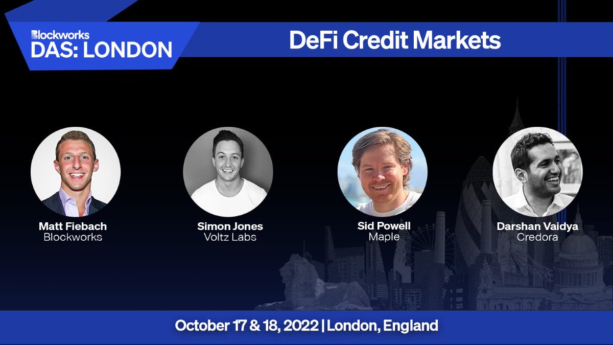 Don't miss our CEO @darshanvaidya at DAS London next week discussing the DeFi Credit Markets with @maplefinance and @voltz_xyz!