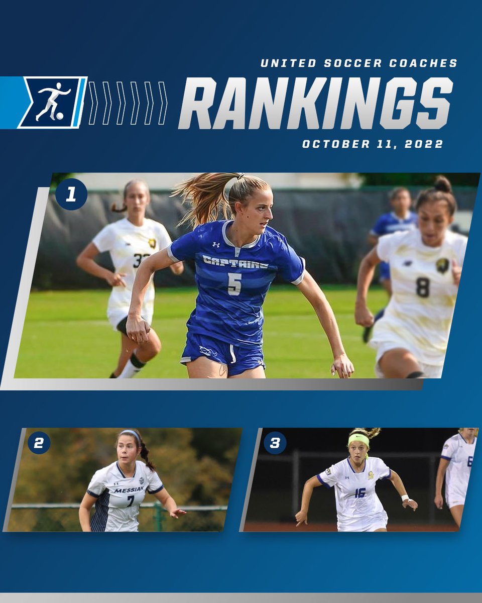 NCAADIII's tweet photo. No changes to the top 5⃣ in the latest @UnitedCoaches Women's Soccer poll ⬇️

1️⃣ @CNUWSoccer
2️⃣ @MessiahSports
3️⃣ @MUW_Soccer
4️⃣ @HopkinsWmSoccer
5️⃣ @HeronSoccer
 
6️⃣-2️⃣5️⃣  https://t.co/fyrrvSZ8f8 https://t.co/4lWOmjOSWq