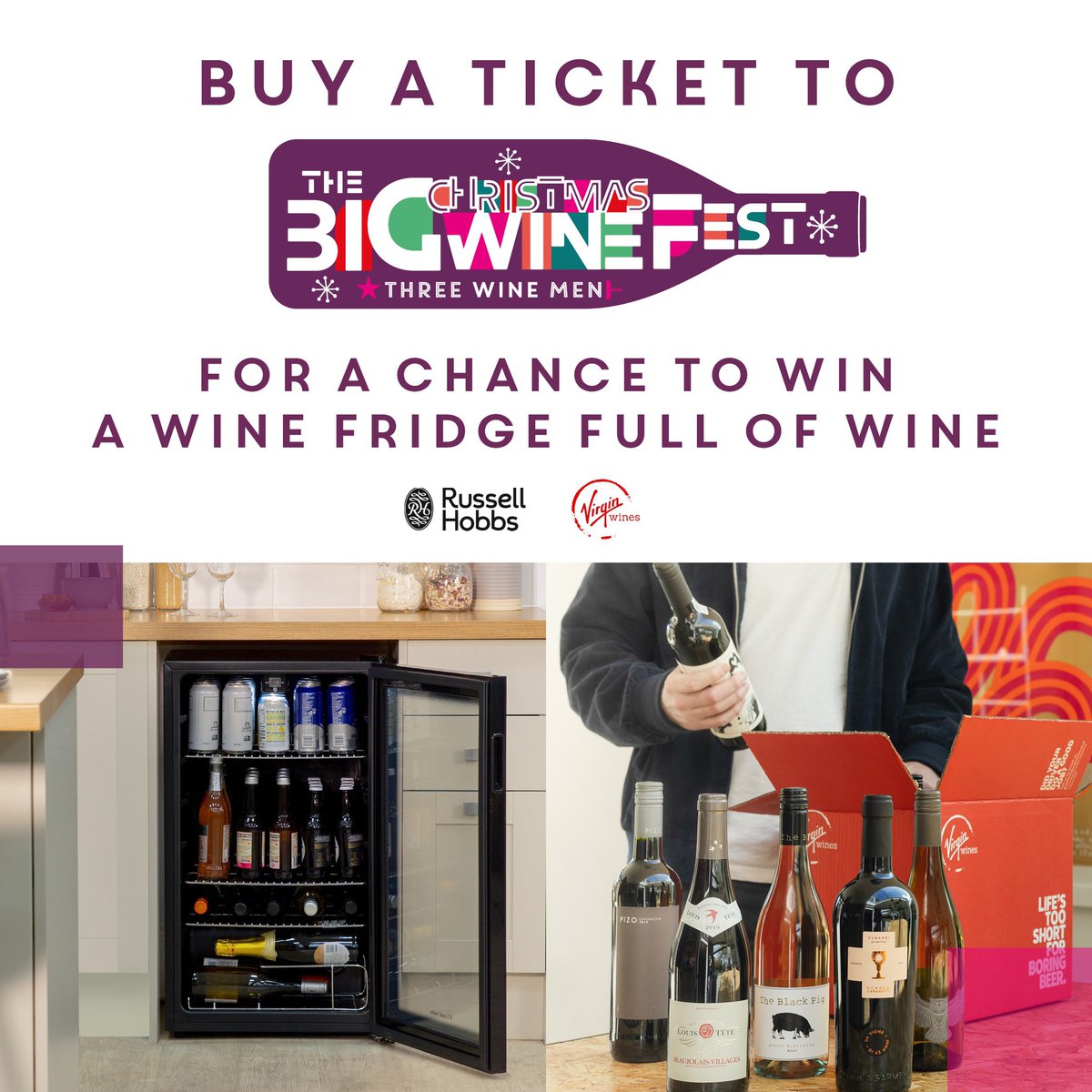 Three Wine Men (@threewinemen) on Twitter photo ONE MONTH TO GO HO HO..
Only one more month until we get together for our Big Christmas Wine Fest with Oz, Olly and Tim
Anyone who buys a ticket could win a wine fridge full of <a href="/VirginWines/">Virgin Wines</a>!!
If you still need tickets - tinyurl.com/5y6nczyd
Love,
Team TWM ONE MONTH TO GO HO HO..
Only one more month until we get together for our Big Christmas Wine Fest with Oz, Olly and Tim
Anyone who buys a ticket could win a wine fridge full of <a href="/VirginWines/">Virgin Wines</a>!!
If you still need tickets - tinyurl.com/5y6nczyd
Love,
Team TWM