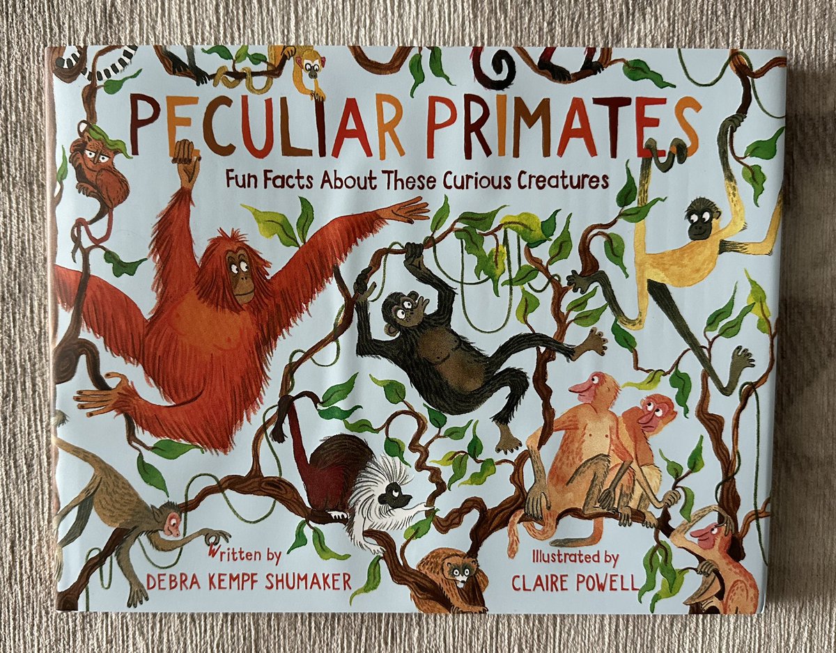 Just picked up my copy of @ShumakerDebra (my critique partner) and @misspowellpeeps’ PECULIAR PRIMATES 🐒🦧🦍 Congrats on this beautiful book!