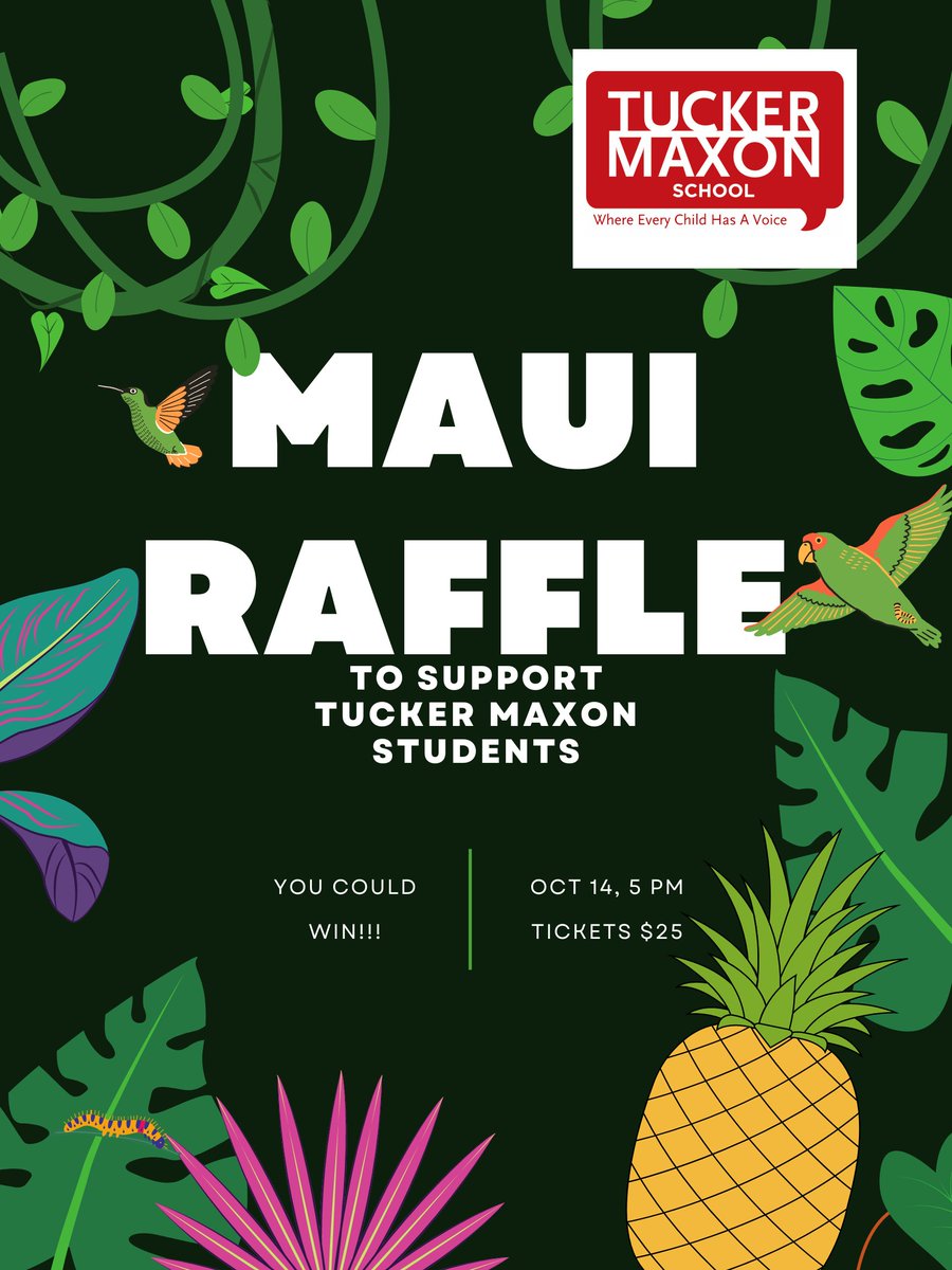 Odds will never be better to win! Get your tickets at tuckermaxon.org/raffle