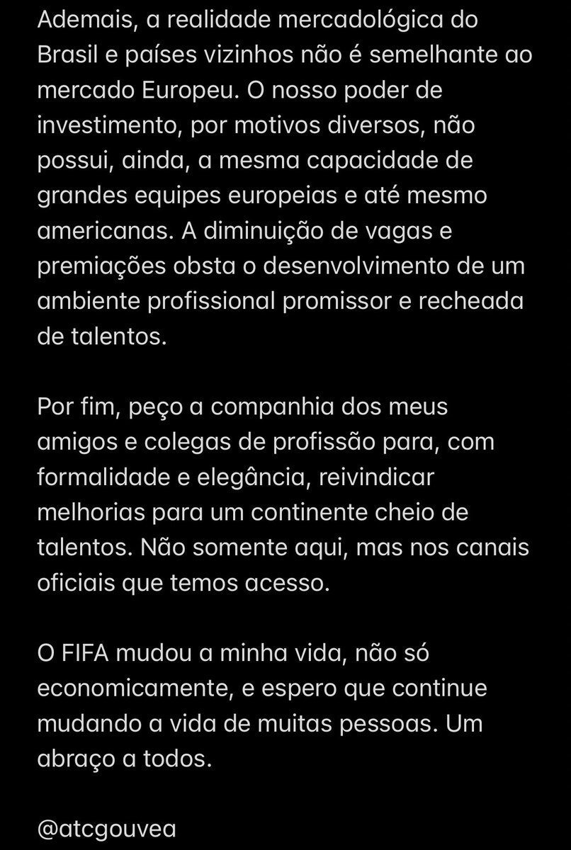 🚨 CARTA ABERTA ÀS EQUIPES DE FIFA, PRO PLAYERS E PROFISSIONAIS DA ÁREA.