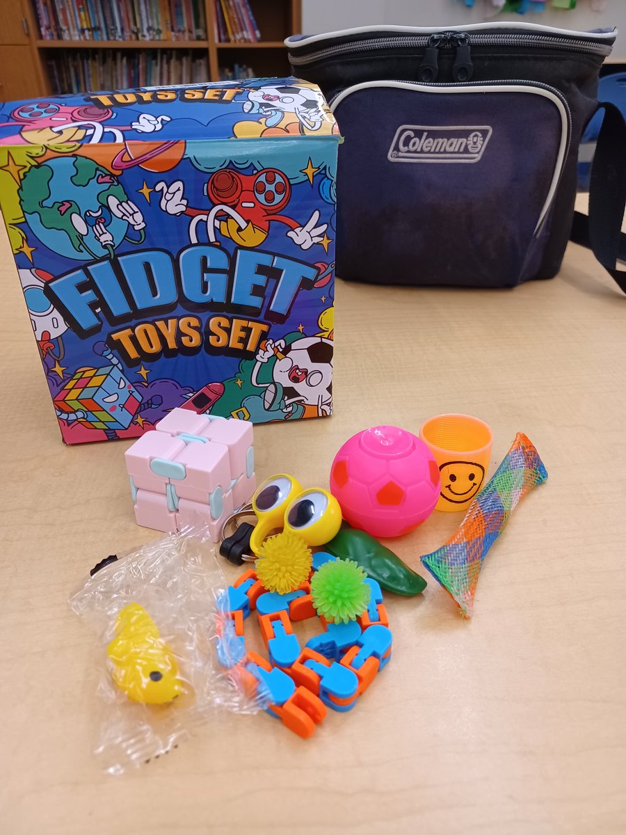 Sorting through fidgets for my class on my lunch break.  Hope the kids like them. #avcato