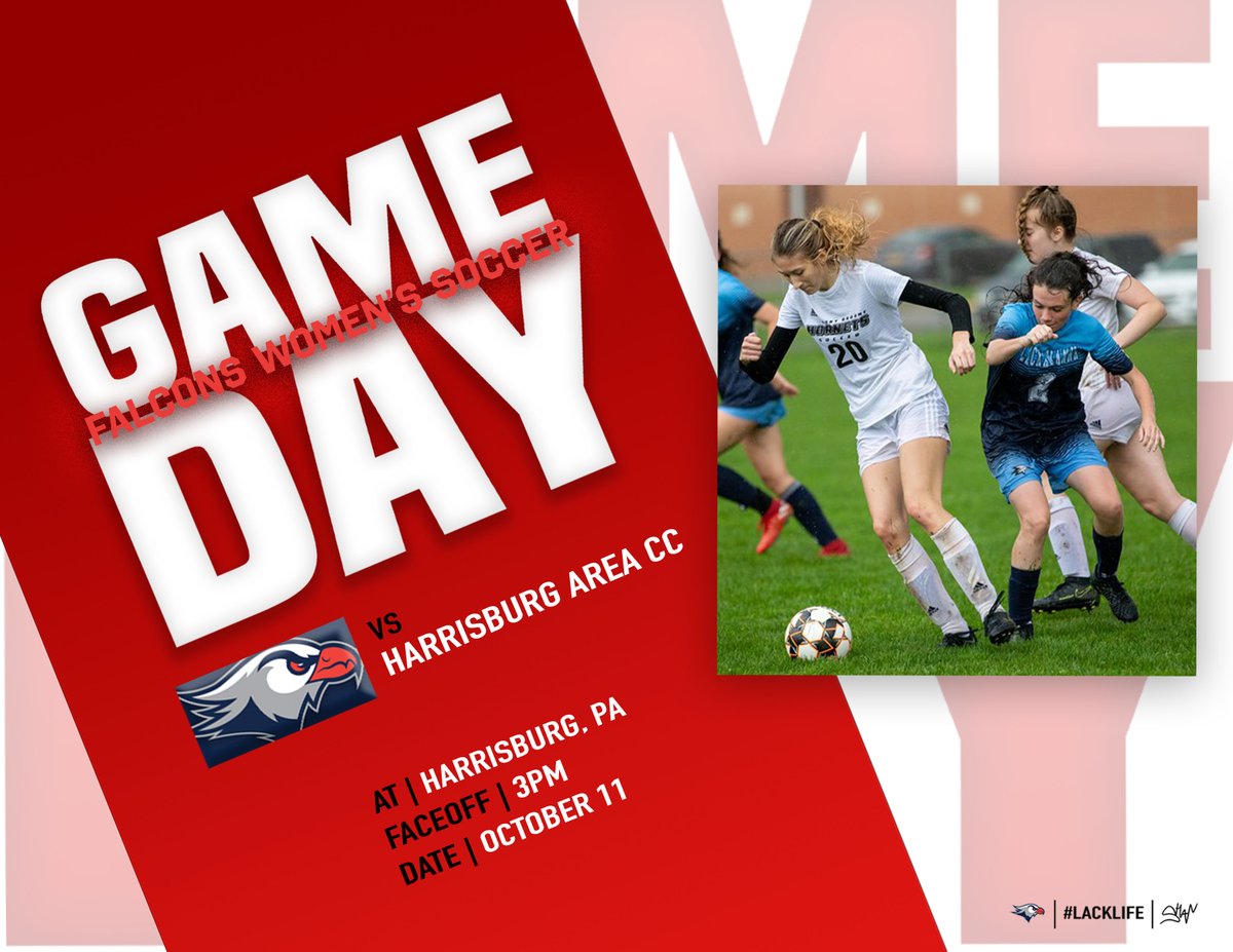 GAMEDAY!!! @lackwomensoccer is back on the pitch for a clash in southern PA... ⏰ 2:00pm ET 🆚 Harrisburg Area CC 🏟 HACC Soccer Field 📍 Harrisburg, PA 🗒 bit.ly/3VmxI3u Note: There is NO video livestream available, at this time. #gofalcons #LCulture #beatharrisburg