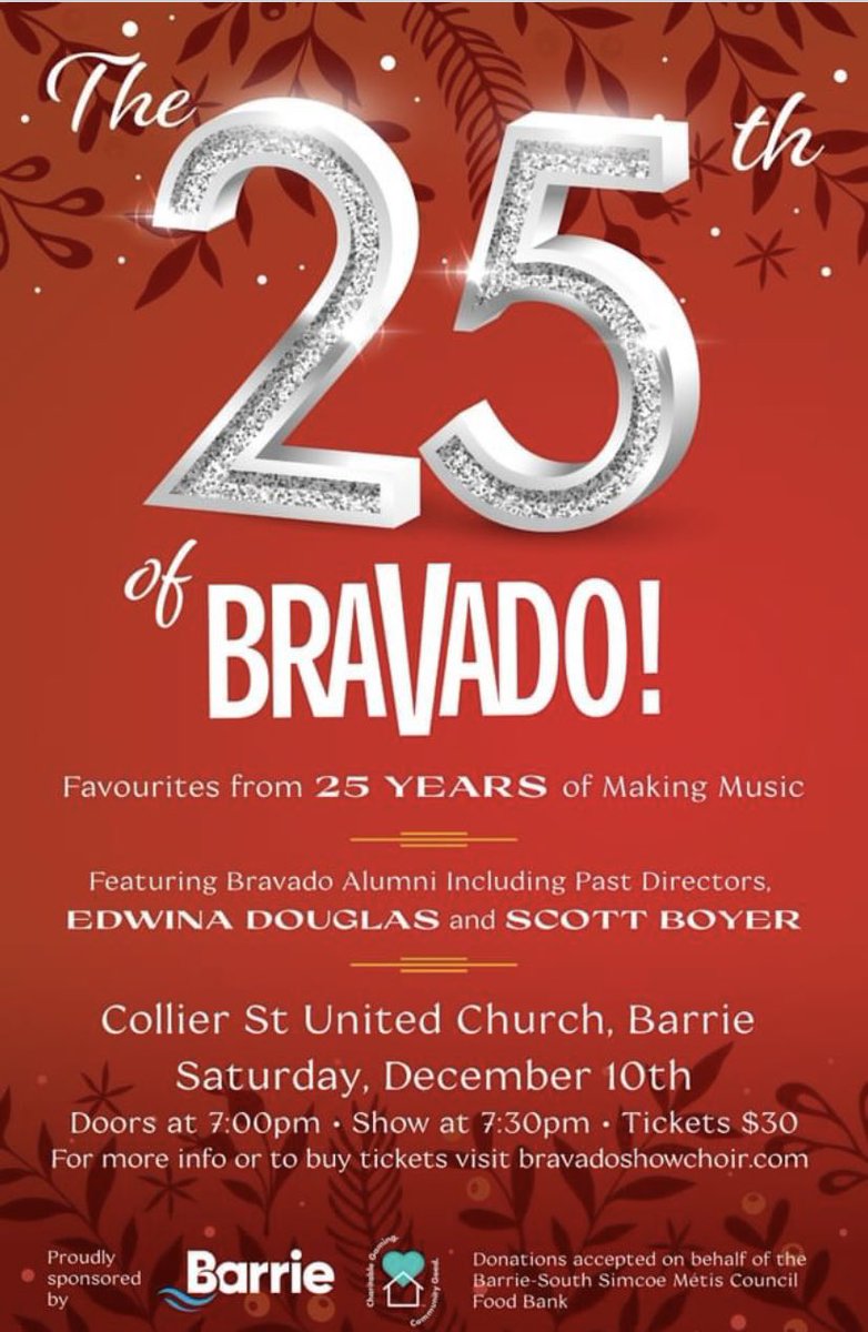 BravadoChoir's tweet photo. Bravado's "25th of Bravado" show on Friday December 9 and Saturday December 10, including a Saturday Children's matinee, must be getting closer...the promotion posters are here! Tickets will be available shortly from https://t.co/fGj146uXvM https://t.co/yQpr20ISNH