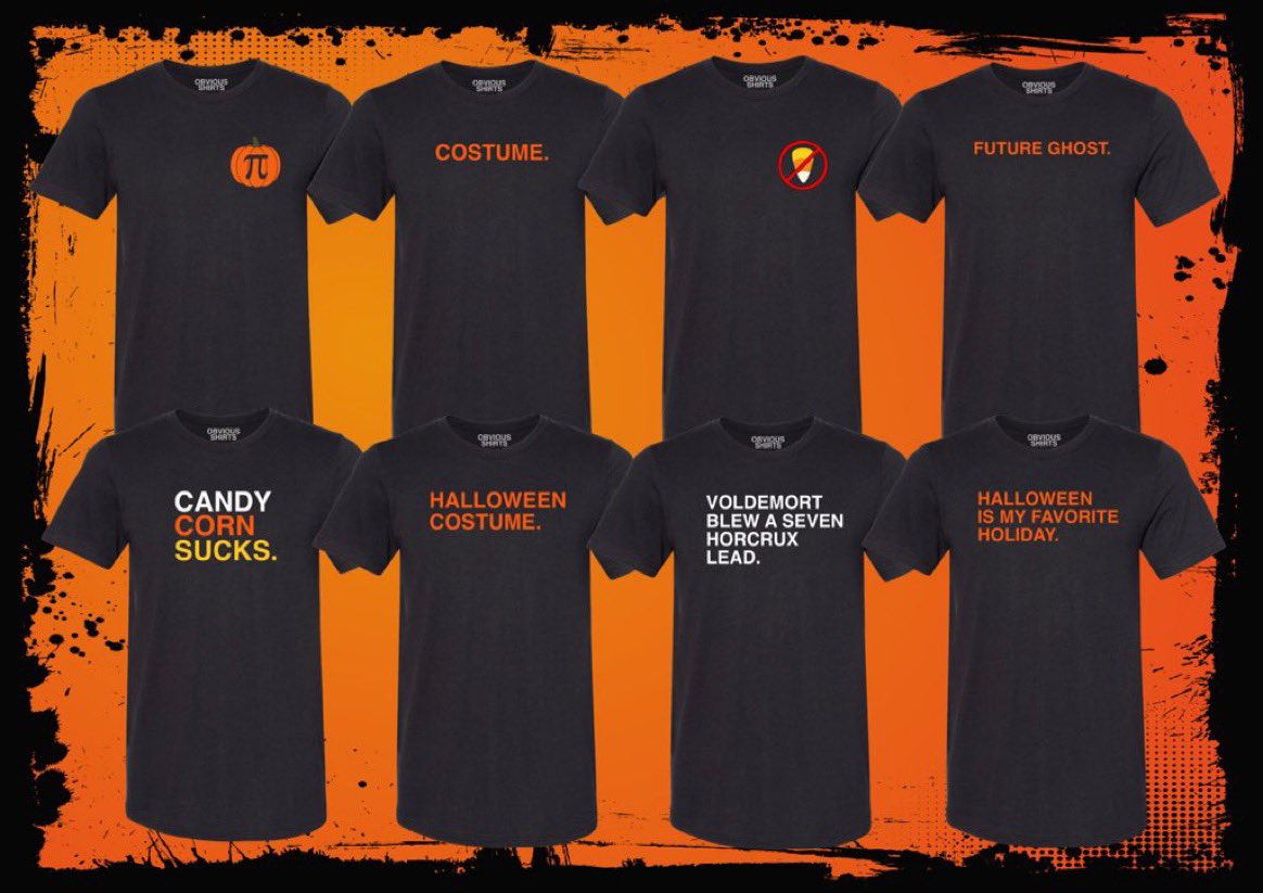 Win a Halloween shirt of your choice! All you have to do is retweet this and follow @obvious_shirts to enter. Winner announced tomorrow at 7pm. SHOP: obviousshirts.com/collections/ha…