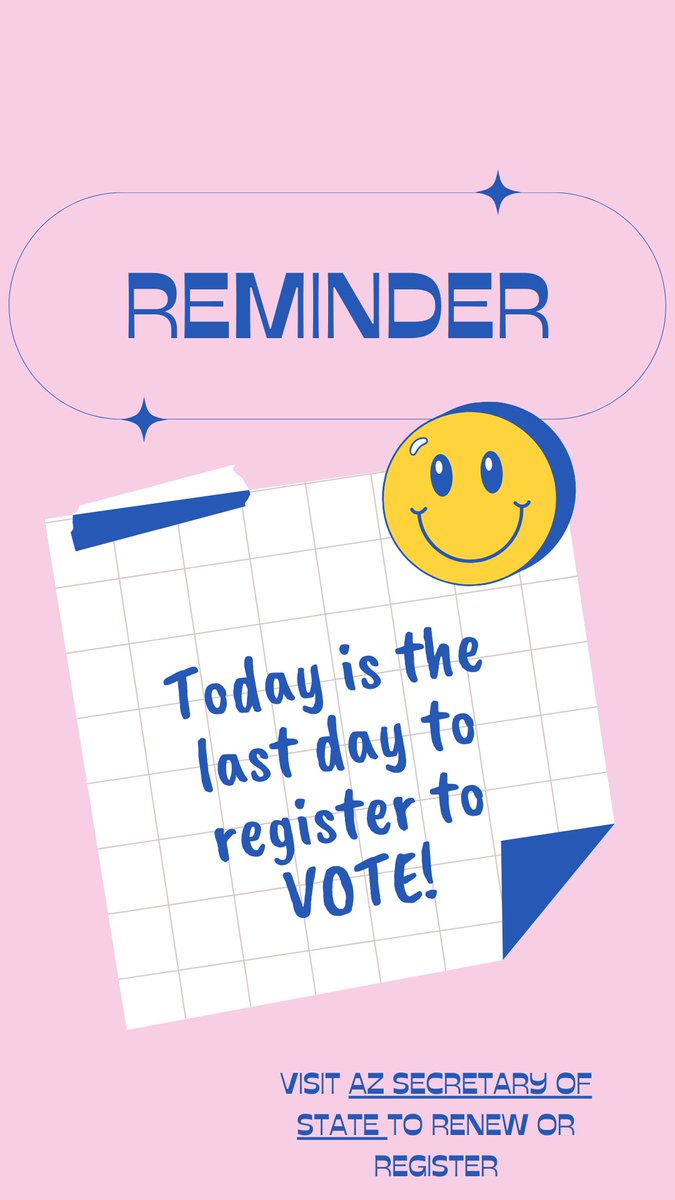 UAGPSC's tweet photo. Today is the last day to register to vote! Be sure to visit https://t.co/8AcbY3AFpN to renew or register. Your voice matters! https://t.co/gqjkRXzS0X