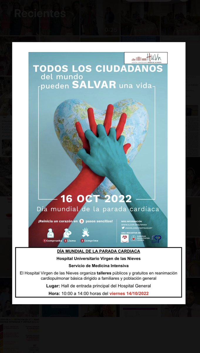 UCIHUVN's tweet photo. ¡Este viernes 1️⃣4️⃣ puedes aprender a salvar vidas!
Te esperamos en el Hospital Virgen de las Nieves @hospital_hvn de #Granada
@UCIHUVN 
#UCICardiovasculares
#UCIprofesionalesquecuidamos https://t.co/fAJPqqGdzx