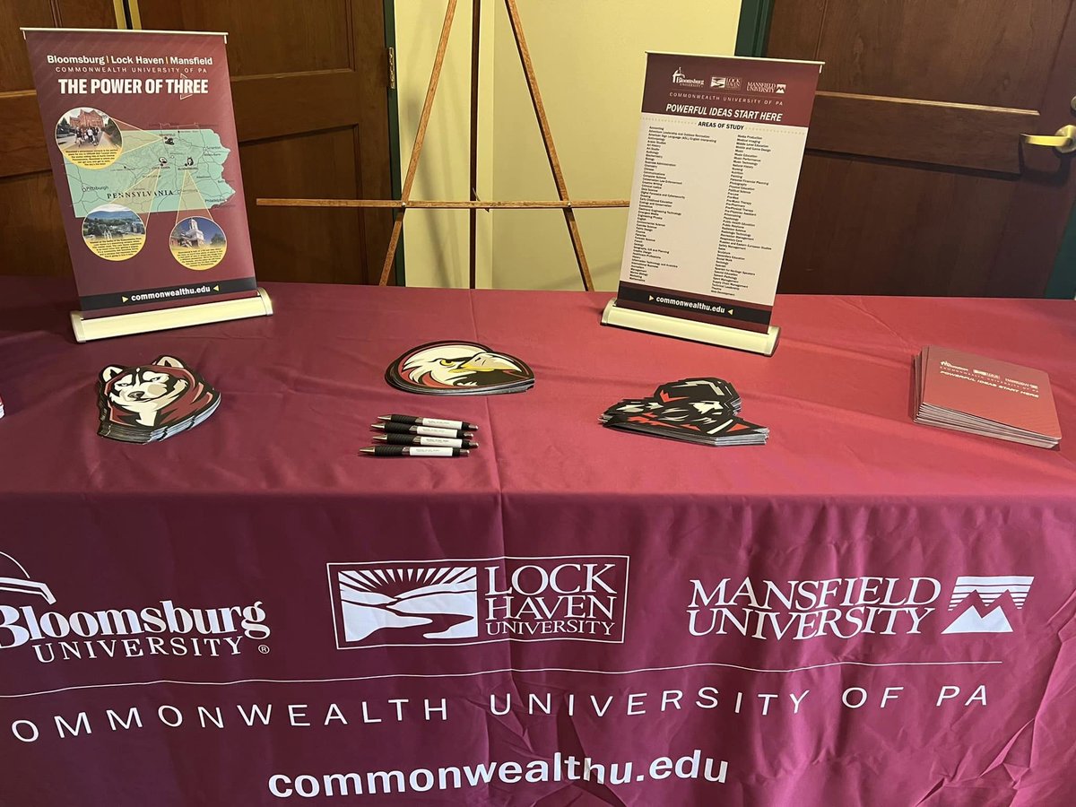 LockHavenUniv's tweet photo. Today, area school districts gathered on campus to sign an agreement guaranteeing admission, eligibility for merit-based scholarships, and on-campus housing at any Commonwealth University location: Lock Haven, Bloomsburg, and Mansfield. 

Read more 👇
https://t.co/2bXIyS70wp https://t.co/PtrucSlvxt
