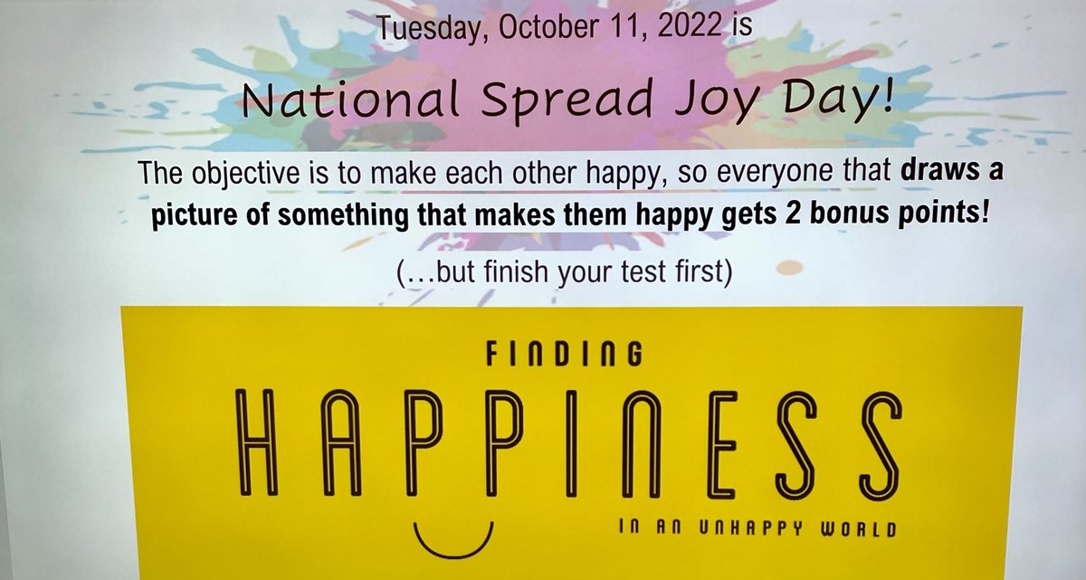 It’s cloudy, we’ve got allergies, and we’re mentally exhausted. Fall Break is just a couple days away, but it’s nice to be given a little grace on our #midterms on #NationalSpreadJoyDay