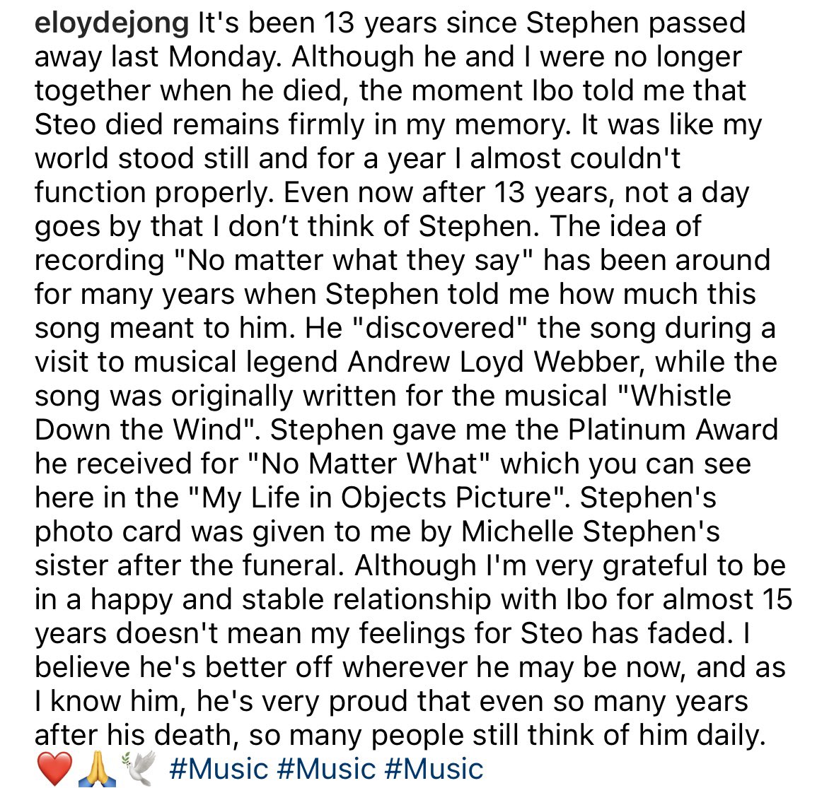 steo_gately's tweet image. Eloy has just shared some beautiful words about Steo and the love he has for him.❤️ They were so lucky to meet &amp;amp; share a love that deep. Eloy not only keeps Steo’s memory alive but also the love they had for each other. And we are lucky to still be able to witness it this way.❤️