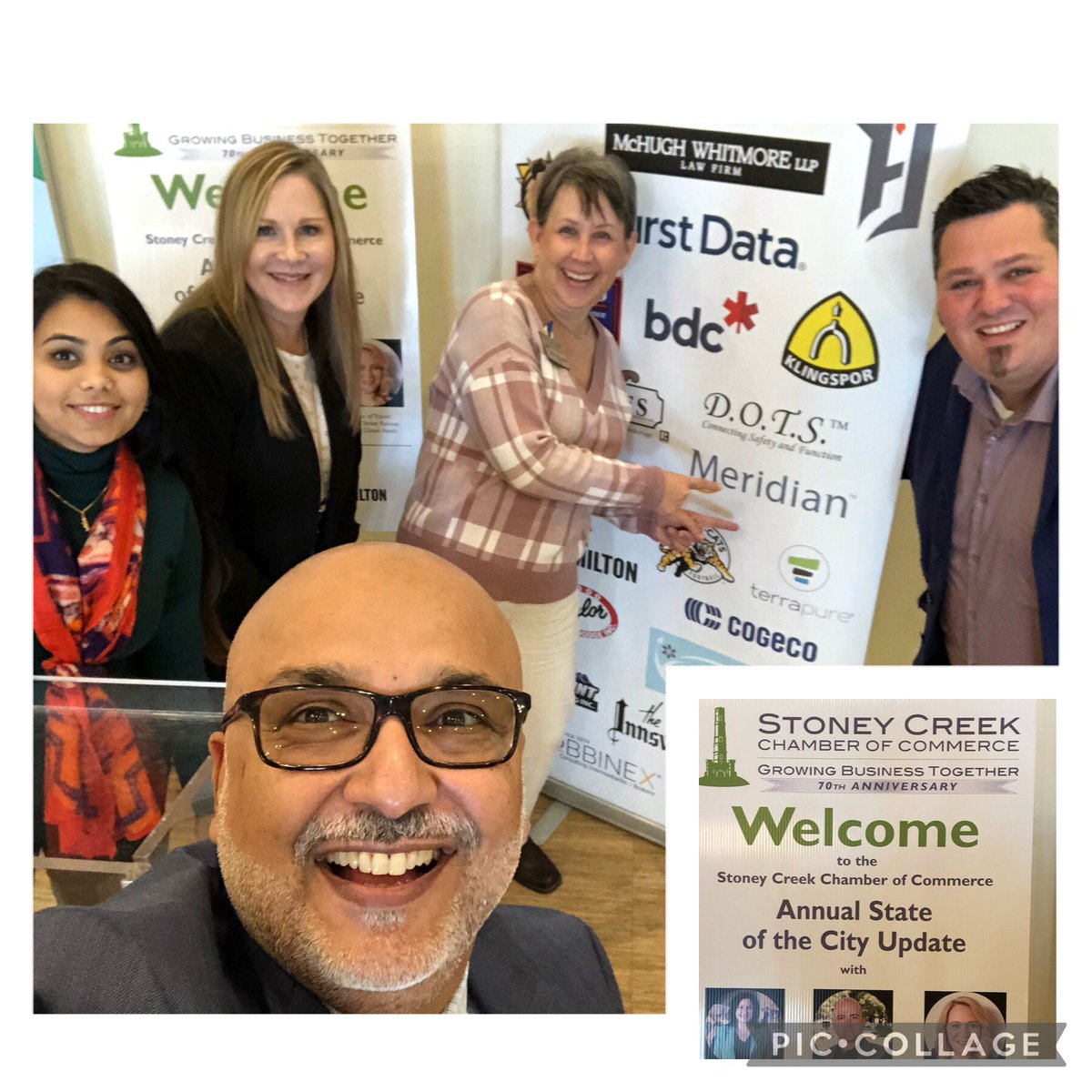 _iam_khurram's tweet photo. Great to be back at the in-person Stoney Creek Chamber event with @NKlunStadler @Jposk84. Thank you @MeridianCU for the sponsorship. https://t.co/iU2f5sTGL1