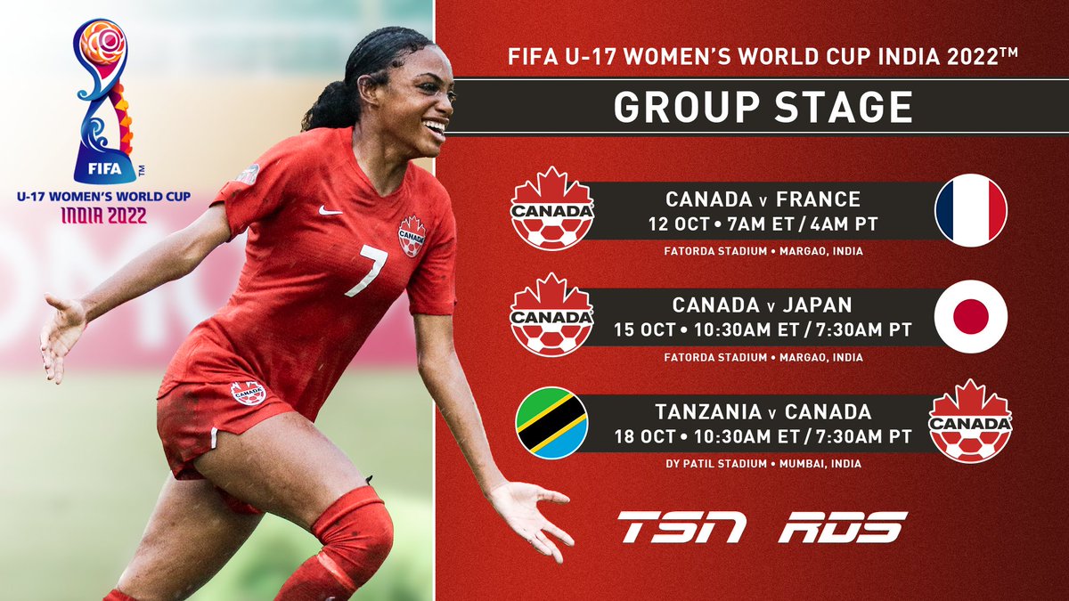 The stage is set in India 🏆 #canw17 start their 2022 FIFA U-17 Women's World Cup journey v. France tomorrow LIVE on @TSN_Sports and @RDSca! 🍁 #WeCAN