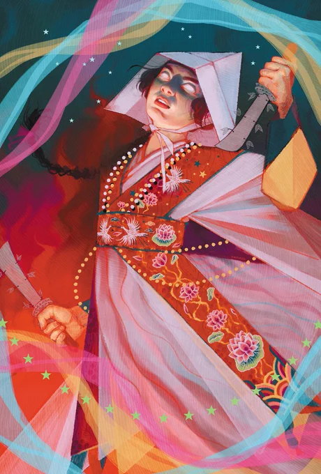 hi #PortfolioDay, it's Eunae  I'm a freelance illustrator and colorist with a soft spot for queer women in dark fantasy  yimgeunae.com   