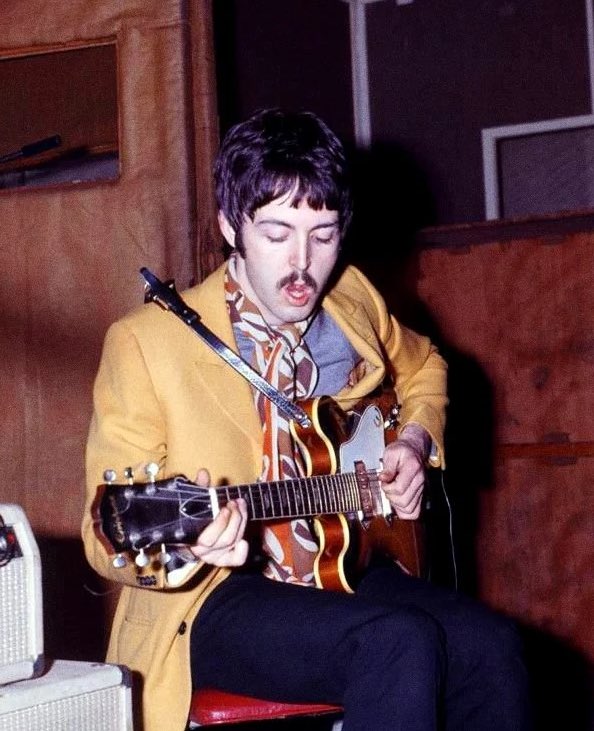 Paul McCartney, in glorious colour, recording ‘With A Little Help From My Friends’, March 29th 1967.