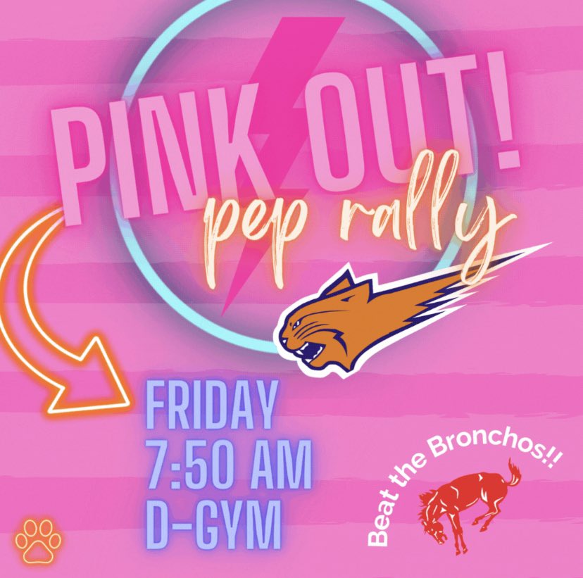 🚨PEP RALLY🚨Friday in the D-gym at 7:50am! Be there, be loud, and WEAR PINK!💞