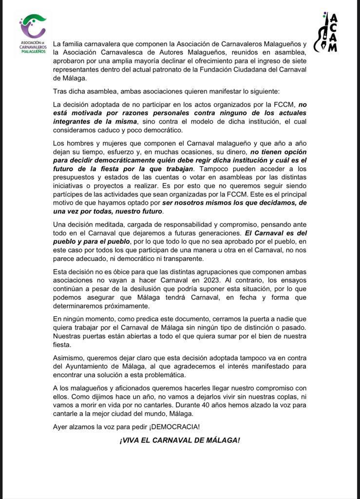 Autores del Carnaval de Málaga tweet media