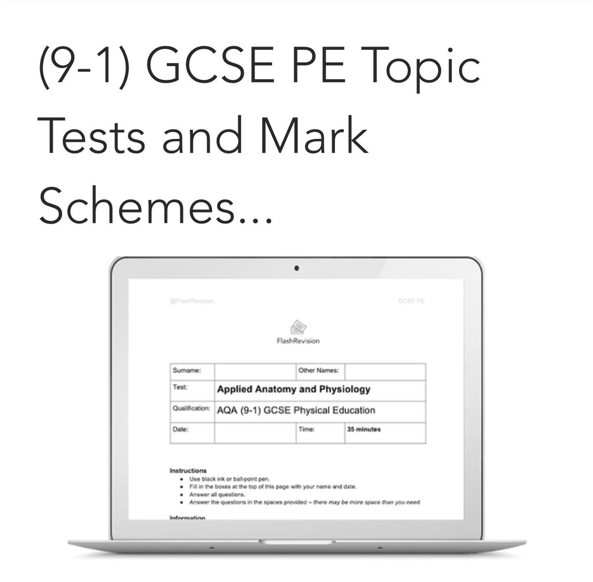 #GCSEPE OCR, AQA &amp; Edexcel Topic Tests:
- 25 marks
- AO1, AO2 &amp; AO3 questions
- 6x M-C
- 1x Long Answer

Bundle (£30) includes; 6 Tests &amp; 6 Mark Schemes:
- Anatomy &amp; Physiology
- Health, Fitness &amp; Well-being
- Physical Training
- Movement Analy.
- Socio-Cultural
- Sports Psych