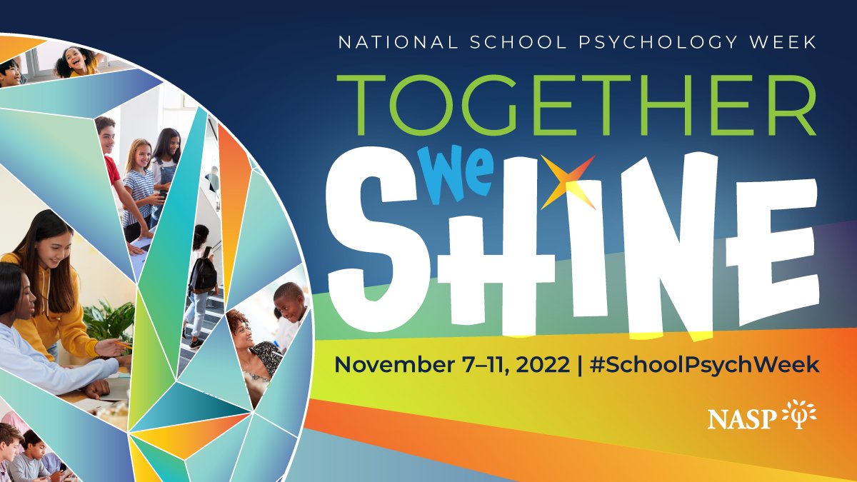 This year’s #SchoolPsychWeek theme is “Together We Shine”. Did you know that NASP has three recognition programs that can be adapted to show how people around us shine? See more information on our National School Psychology Week page!
nasponline.org/research-and-p…