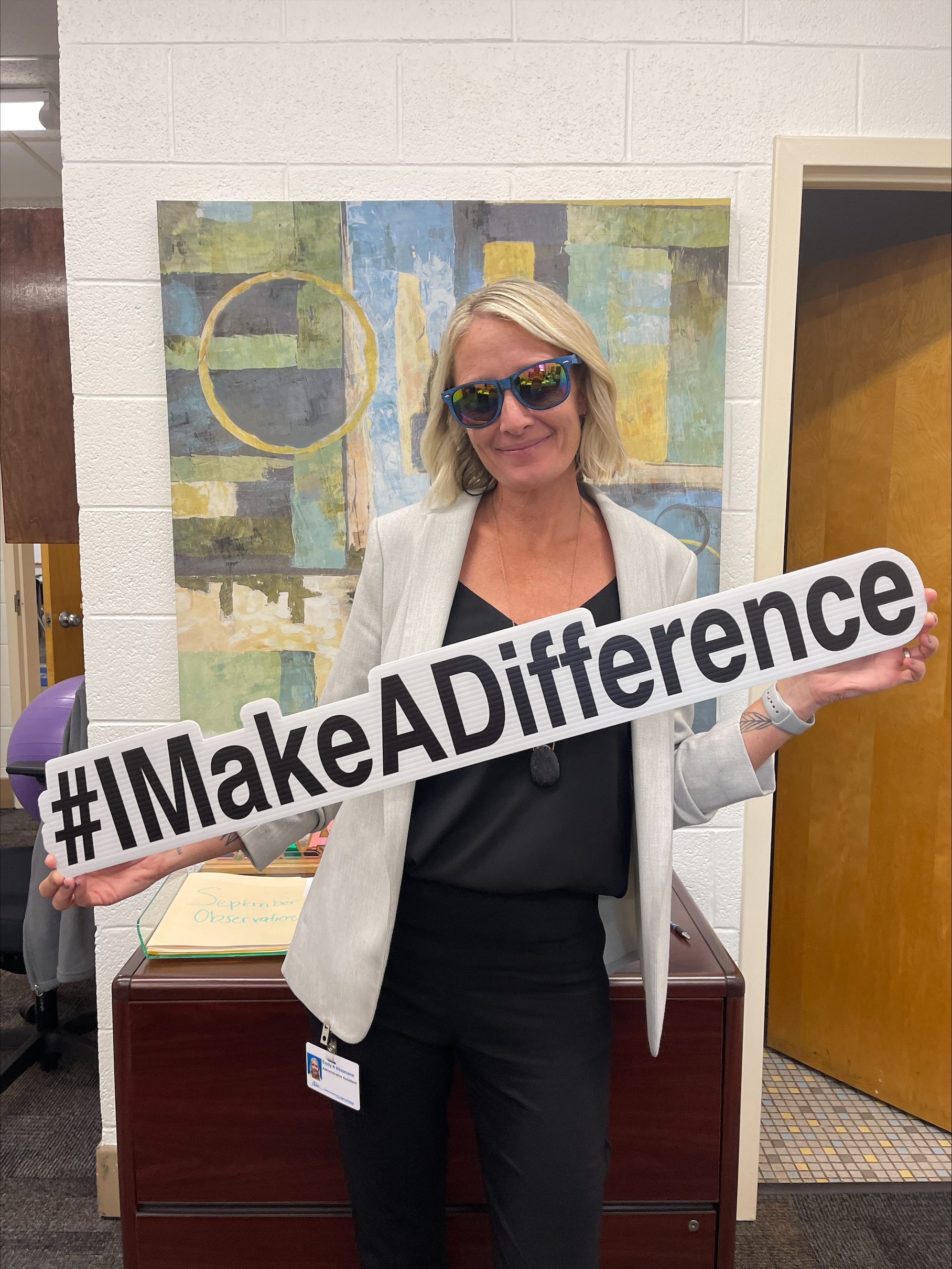 hitzemann Congratulations to Emily Hitzemann on receiving the “I  Make A Difference” Award! Mrs. Hitzemann hit the ground running, has built  great relationships with staff, students, & parents, and