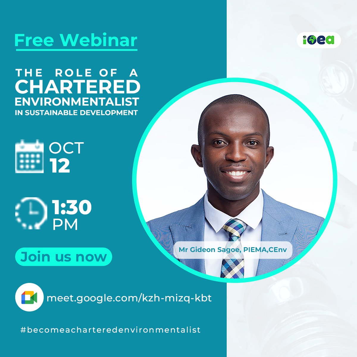 IOEAGhana's tweet photo. You are invited to join our webinar on the topic : The role of a Chartered Environmentalist in sustainable development 

Join us: https://t.co/5z3y1FpdlM

@institute of Environmental Assessment 

#becomeacharteredenvironmentalist 
#webinar 
#climatechange #environment https://t.co/GE6j20xxJr