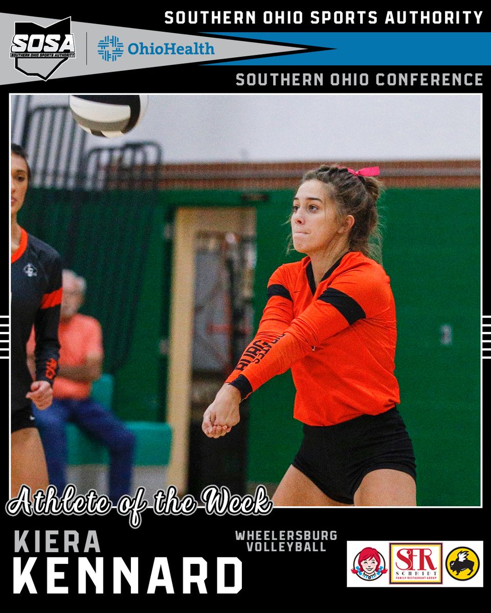 Our SOC Athlete of the Week, presented by <a href="/SchmidtFamilyRG/">Schmidt Family Restaurant Group</a>, is <a href="/WheelersburgV/">Wheelersburg Volleyball</a>'s <a href="/kierakennard/">kiera kennard</a>.

Kennard has helped the PIrates piece together a 19-1 mark this season with 24 aces and 233 digs.