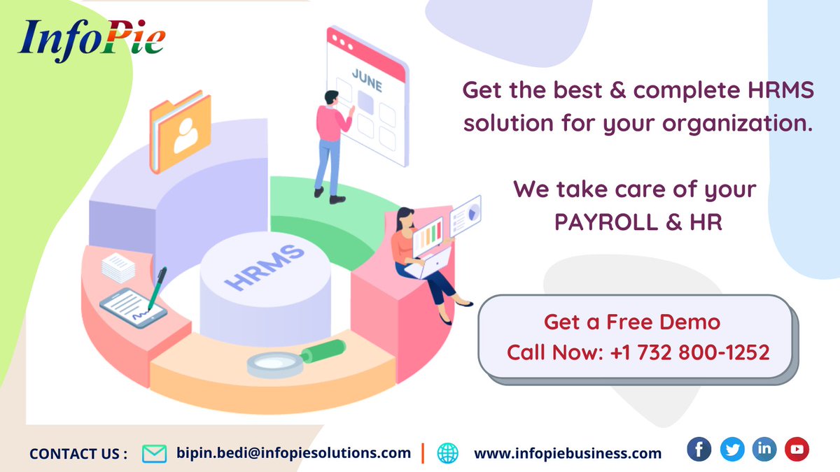 Get the best &amp; complete HRMS solution for your organization. We take care of your Payroll &amp; HR.

To Get a Free Demo,

Contact us: +1 732 800-1252

Email us: bipin.bedi@infopiesolutions.com

infopiebusiness.com/infopie-payrol…

#payroll #payrollservices #payrollsupport #payrollmanagementsyste