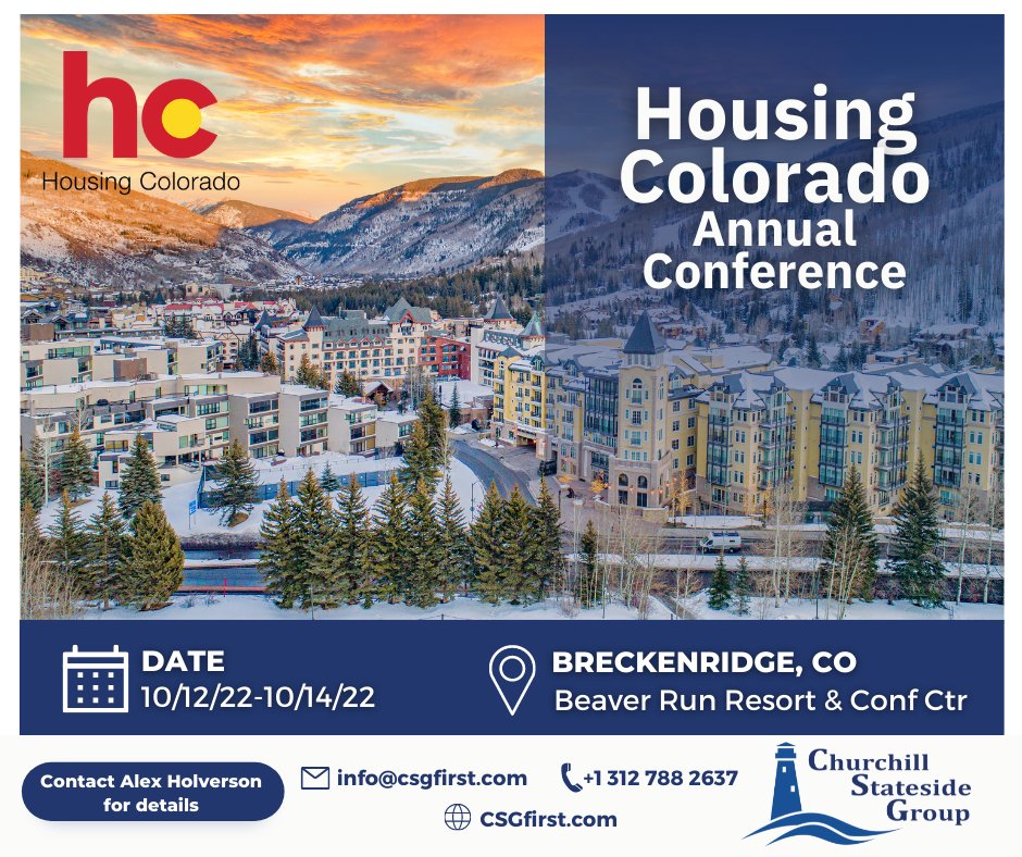 CSGfirst's tweet image. Churchill Stateside Group, is attending the Housing Colorado Annual Conference in Breckenridge, CO.
.
Oct12-14 in Breckenridge, CO

#csgfirst #lihtc #affordablehousingcrisis #realestate #housingcrisis #housingforall #housingmarket #affordablehousing #taxexemptbonds