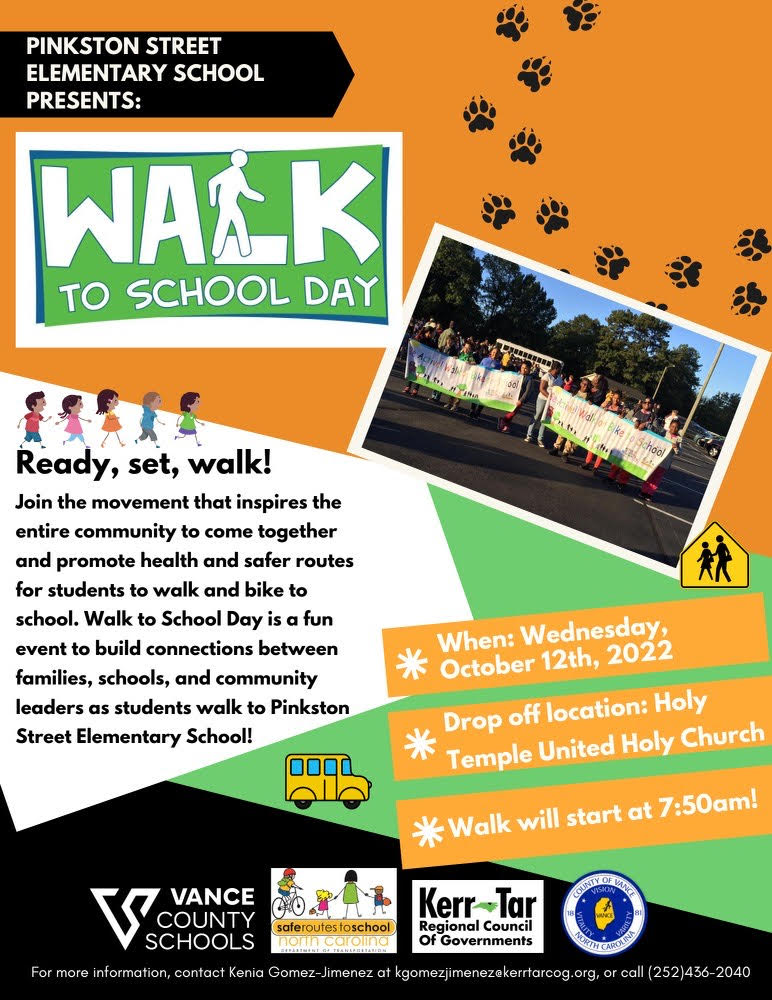 READY! SET!! WALK!!! LET'S Go!!!! Please remember our safe walk to school day, tomorrow, October 12. See Drop off location and be there before 7:50 AM. See you then <a href="/PinkstonPride/">Pinkston Street Elementary</a> #ThisisPinkston