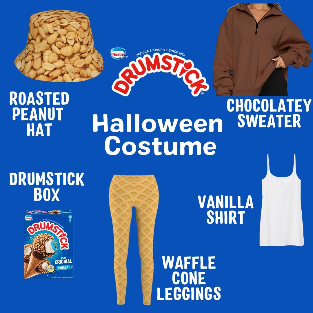 Searching for the most iconic and delicious Halloween costume? Transform yourself into an OG Drumstick. Don't forget the box of sundae cones! 🎃 #HalloweenCostume #DIYHalloweenCostume