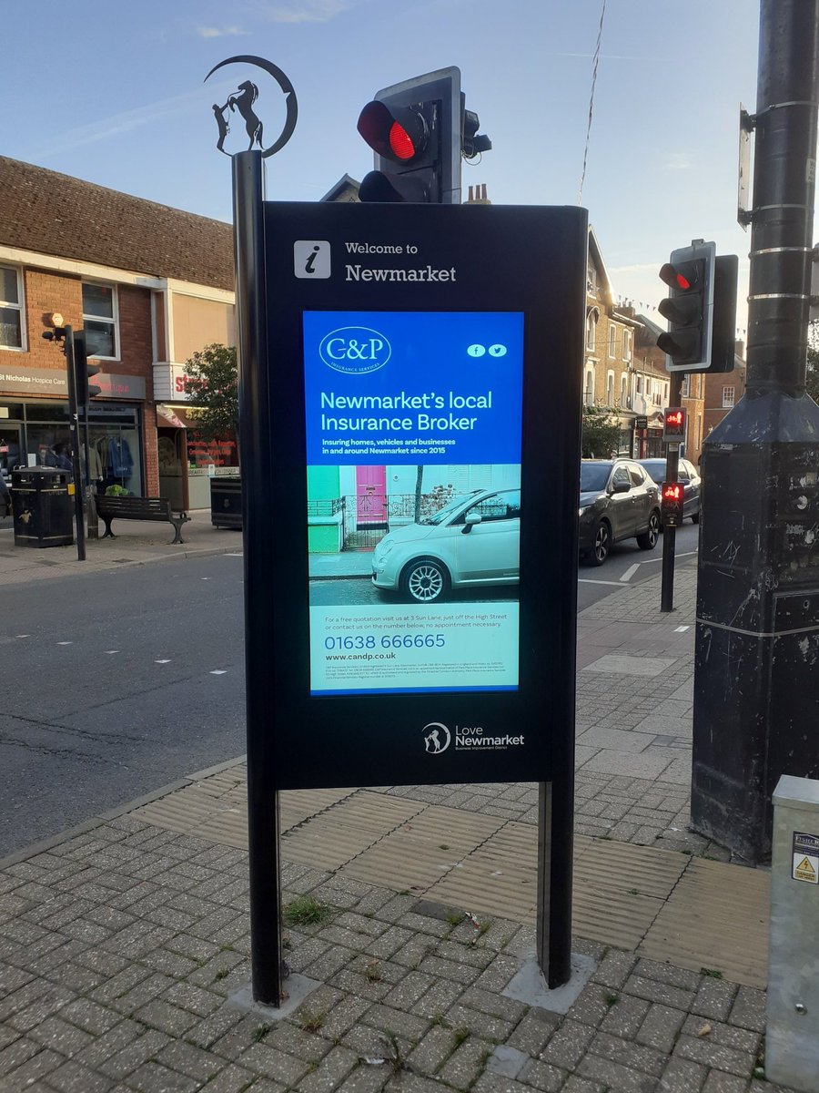 The <a href="/LoveNewmarket/">Love Newmarket</a> digital signs are no on every day from 8am to 8pm. Members can advertise images and videos as part of their annual membership. @NewmarketTC <a href="/WestSflkGrowth/">West Suffolk Growth</a>