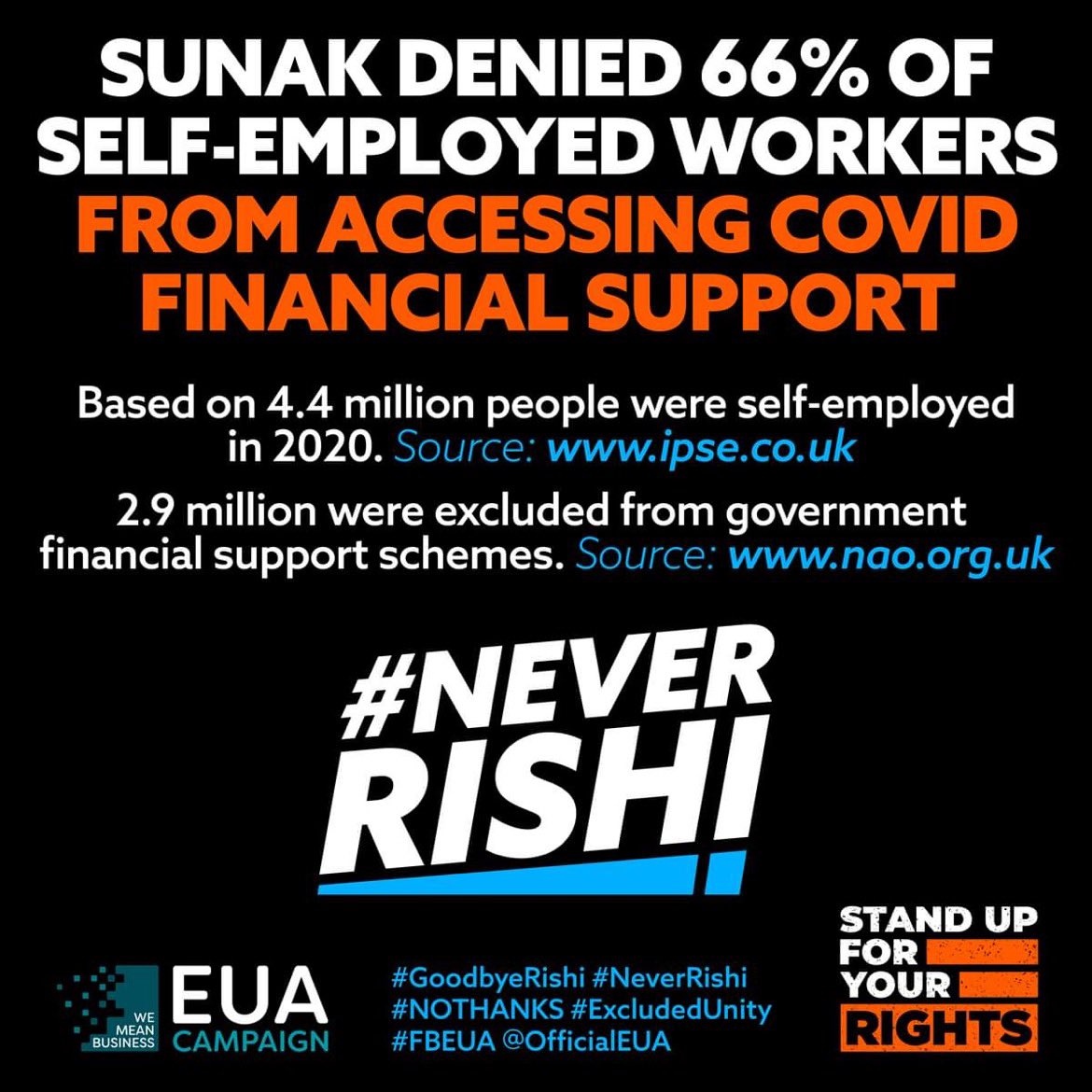 <a href="/thatcherite/">Thatcherite</a> <a href="/Torydemocrats/">Free Voice X</a> <a href="/OfficialEUA/">EUA Campaign</a> You don’t come across as a “business” owner or self-employed? Surely you are aware of the economic damage caused by not providing equal support to around 66% of self employed taxpayers? #Excluded #ForgottenLtd