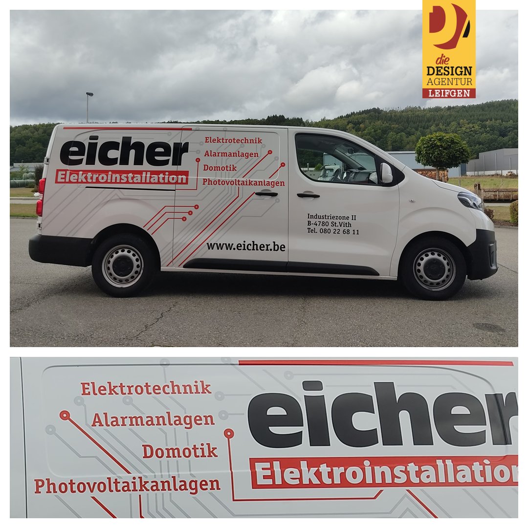 _designagentur's tweet photo. #Eicher #Elektroinstallation #Elektrotechnik #Alarmanlagen #Domotik #Photovoltaikanlagen #Energie #Hausautomation #Stvith #Belgien
#richtigauffallen #werbebeschriftung #werbetechnik #teilfolierung #vollfolierung #carwrapping #designagentur #leifgen #eifel #ostbelgien #burgreuland https://t.co/iyy9RrOP4U