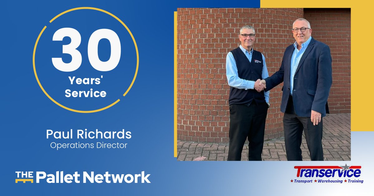 OurTPN's tweet photo. As part of #NationalLorryWeek, we want to help highlight the long-term career opportunities logistics has to offer.
Paul Richards, Operations Director, is a testament to that, congratulations on your 30 years of service!
#tpn #tpnpartner #transervice #thankyou #30yearsservice https://t.co/H9lc8FkChL