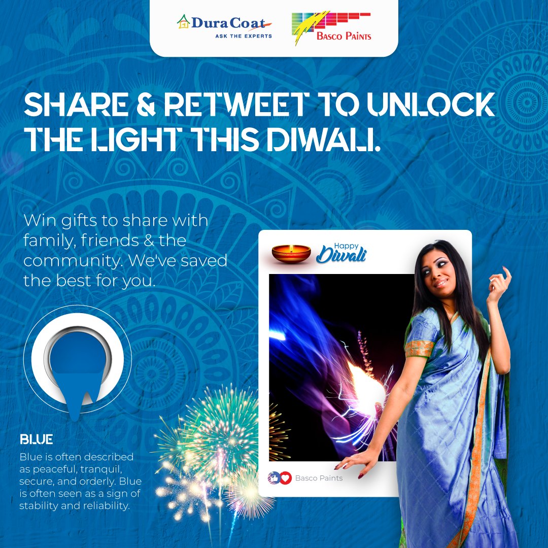 BascoPaints's tweet photo. This Diwali treat your walls to the DuraCoat Soft Satin Emulsion paint. We have a wide range of shades to choose from no matter the occasion! Did we mention it's stain resistant, durable and lead free? https://t.co/E3OvYZYIoY