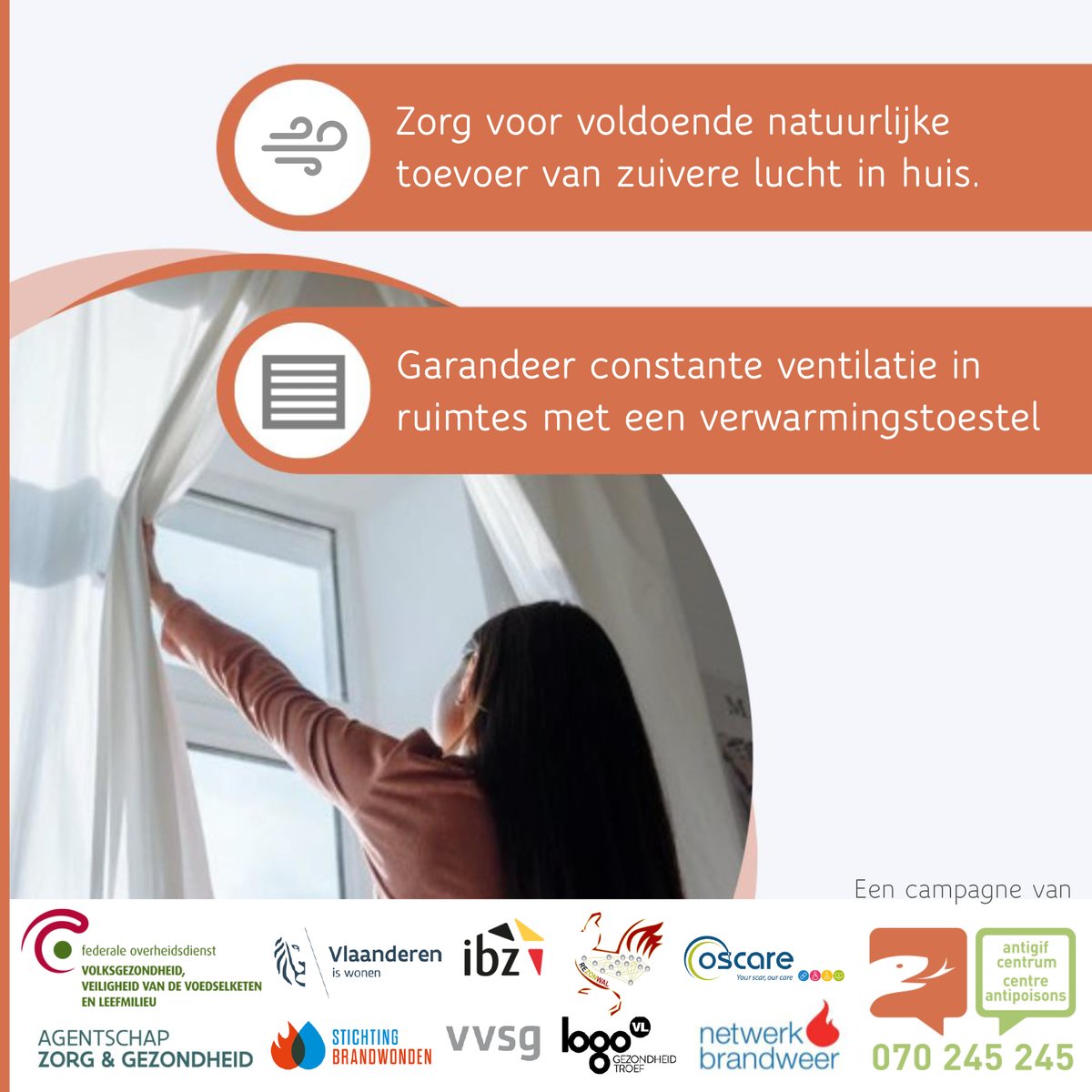 Brw_Westhoek's tweet photo. Bescherm jezelf &amp; je familie tegen CO-vergiftiging met onze tips! 👍
TIP 2: Ventileer! Door voldoende aanvoer van frisse lucht 💨en een correcte afvoer van rook, krijgt CO geen kans.
#blijfwarmenveilig #keepwarmandsafe #COvergiftiging #koolstofmonoxide #CO #preventiewerkt https://t.co/b0fZTjN5JW